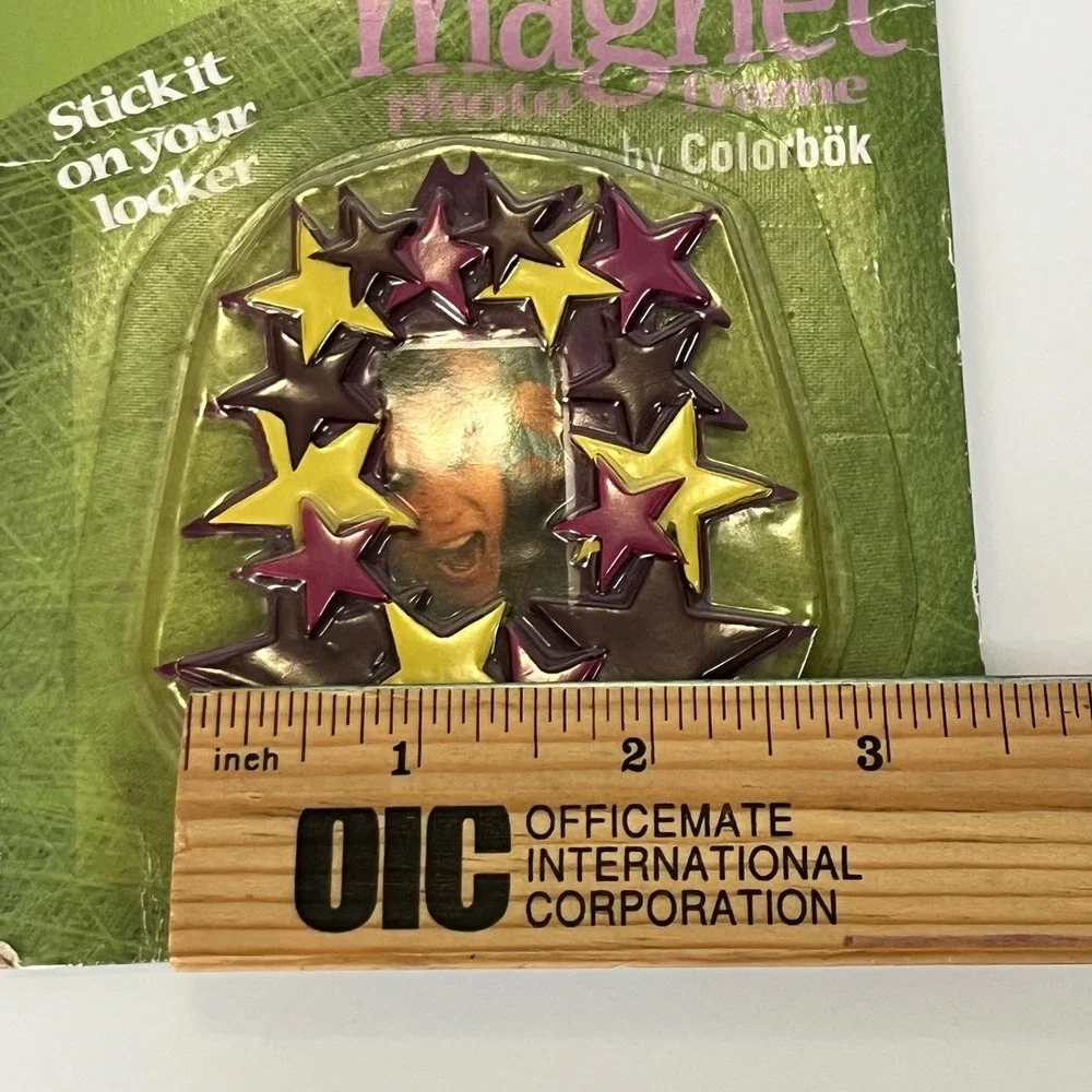 Polaroid i-Zone Magnet Photo Frame Colorbok Stars Purple Yellow Vintage Y2K